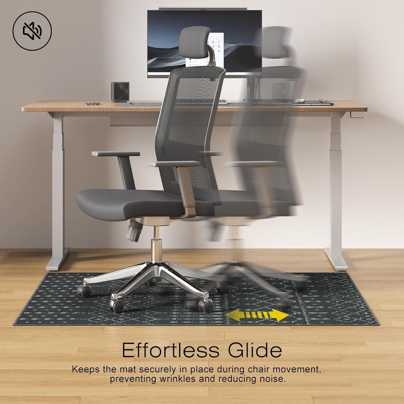 FUNMAT Office Chair Mat for Hardwood & Tile Floors, 48" x 36" Desk Chair Mat, Non-Slip Floor Protector for Rolling Chairs, Machine Washable Area Rug for Home Office, Black - Image 5